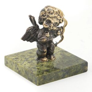 Статуэтка "Ангел с луком" из бронзы и змеевика 117200