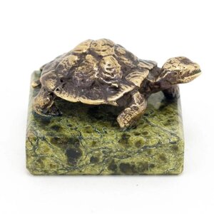 Статуэтка "Черепаха" малая бронза змеевик 116187