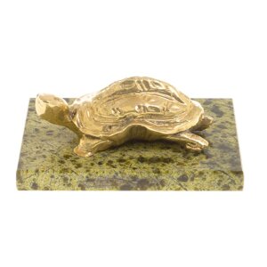 Сувенир из бронзы и змеевика "Черепаха"бронзовая статуэтка / декоративная фигурка / сувенир из камня