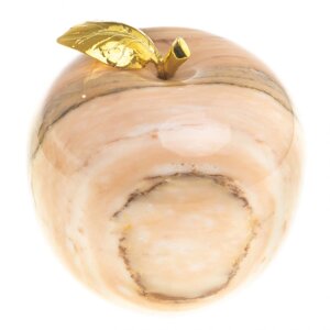 Сувенир "Яблоко" большое камень мрамор 8,5х9,5 см / сувенир из камня / яблоко декоративное / сувенир настольный
