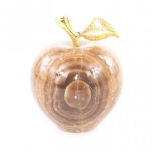 Сувенир "Яблоко" камень оникс коричневый 6,5х8 см (2,5) 121812