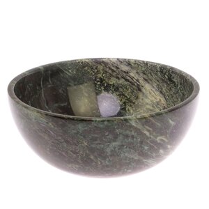 Тарелка из натурального змеевика 14,5х14,5х6 см / каменная тарелка / сувенир из камня