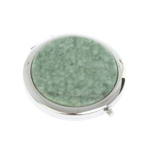 Зеркало круглое из камня жадеит цвет серебро 127180