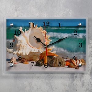 Часы-картина настенные, серия: Море, "Ракушки", 30х20 см