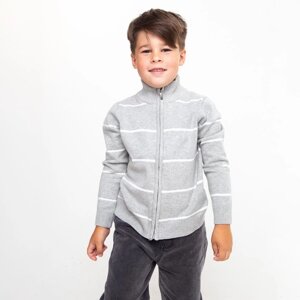 Джемпер для мальчика, цвет серый/белый МИКС, рост 140 см (10 лет)
