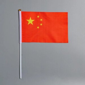 Флаг Китая 21 х 14 см, полиэфирный шёлк (10 шт)