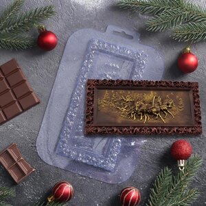 Форма для шоколада и конфет пластиковая «Русская зима», размер готового изделия 178,5 см, цвет прозрачный