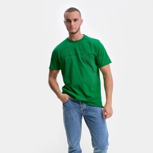 Футболка мужская, цвет зелёный/принт МИКС, размер XL