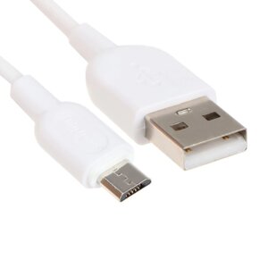 Кабель Smartbuy S01, microUSB - USB, 2.4 А, 1 м, зарядка + передача данных, белый