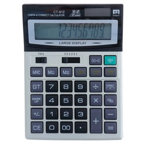 Калькулятор настольный, 12 - разрядный, CT - 912, двойное питание, средний