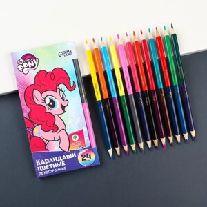 Карандаши цветные 24 цвета, двусторонние, My Little pony