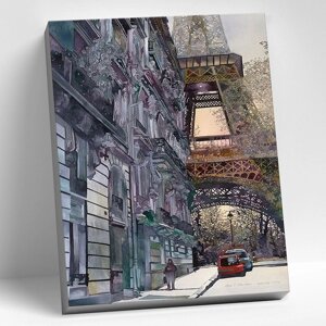 Картина по номерам 40 50 см «Акварельный Париж» 27 цветов