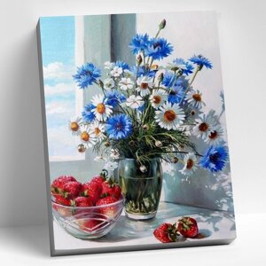 Картина по номерам 40 50 см «Полевой букет» 30 цветов