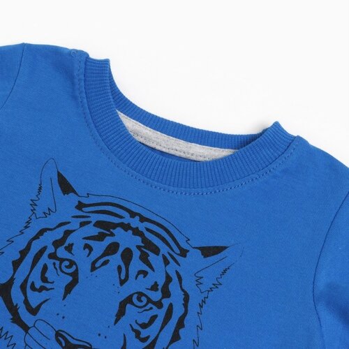 Комплект (футболка/шорты) для для мальчика, цвет синий/серый, рост 68см
