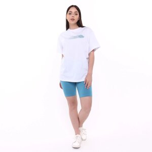 Комплект женский (футболка/шорты), цвет лазурит/белый, размер 52