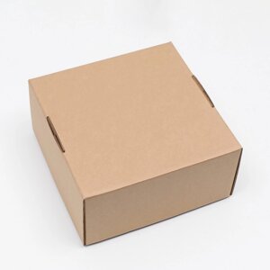 Коробка самосборная, крафт, бурая, 23 х 23 х 12 см (5 шт)