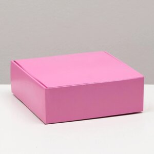 Коробка самосборная, розовая, 23 х 23 х 8 см
