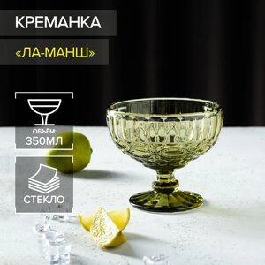 Креманка стеклянная Magistro «Ла-Манш», 350 мл, d=12 см, цвет зелёный