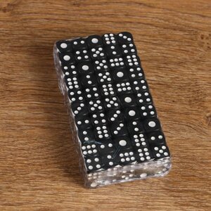 Кубики игральные 1.41.4 см, чёрные с белыми точками, фасовка 100 шт (100 шт)