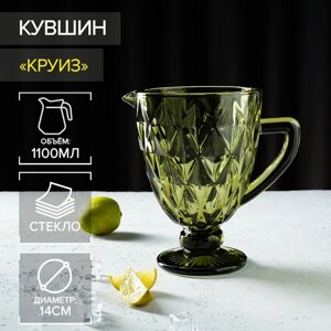 Кувшин стеклянный Magistro «Круиз», 1,1 л, цвет зелёный