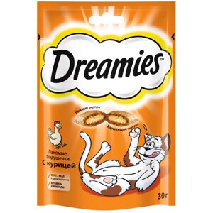 Лакомство Dreamies для кошек, курица, 30 г