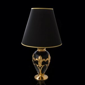 Лампа "Морава", черная с золотом, керамика, 17x17xh:35 см