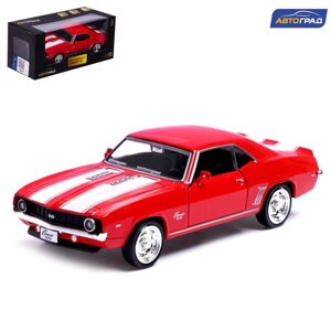 Машина металлическая CHEVROLET CAMARO SS, 1:32, открываются двери, инерция, цвет красный