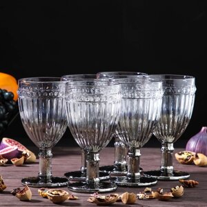 Набор бокалов стеклянных Magistro «Босфор», 250 мл, 8,58,516,5, 6 шт, цвет градиент серебро