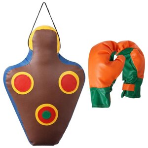 Набор для бокса детский IDEAL «Прицеленный удар»перчатки + груша, цвет МИКС