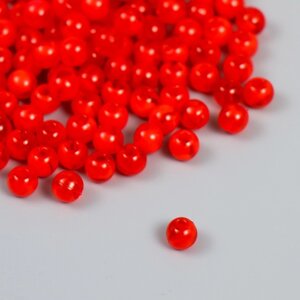 Набор пластиковых бусин "Астра" 6 мм, 20 гр (170+10шт), красный