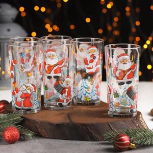Набор стаканов «Новогодняя песня», стеклянный, 250 мл, 6 шт