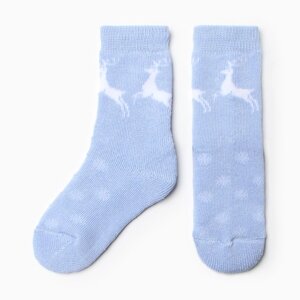 Носки детские махровые, цвет голубой, размер 14