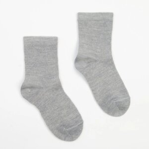 Носки детские шерстяные «Super fine», цвет серый, размер 5 (5-7 лет)