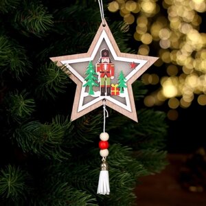 Новогодний декор с подсветкой «Щелкунчик и звезда» 11,5 1 11,5 см