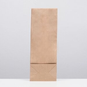 Пакет крафт бумажный фасовочный, прямоугольное дно 12 х 8 х 33 см (100 шт)