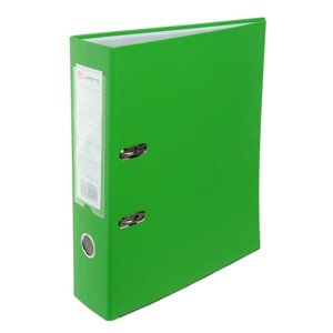 Папка-регистратор А4, 75 мм, Lamark, полипропилен, металлическая окантовка, карман на корешок, собранная, светло-зелёная