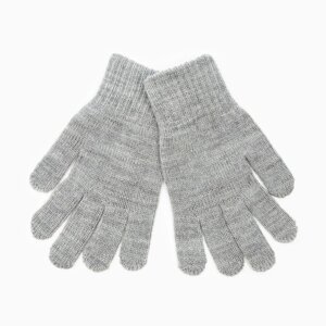 Перчатки одинарные детские, цвет светло-серый, размер 14 (7-9 лет)