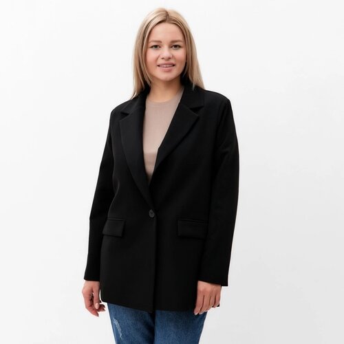 Пиджак женский, цвет черный, размер 52
