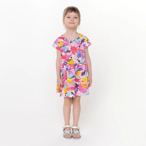 Платье для девочек, цвет разноцветный, рост 116 см