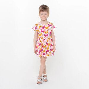 Платье для девочек, цвет разноцветный, рост 122 см