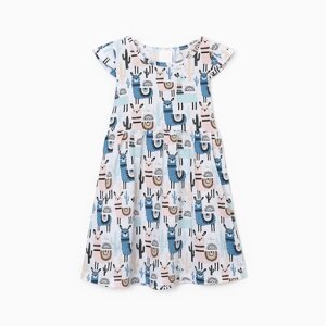 Платье для девочки, цвет белый/лама, рост 110-116 см