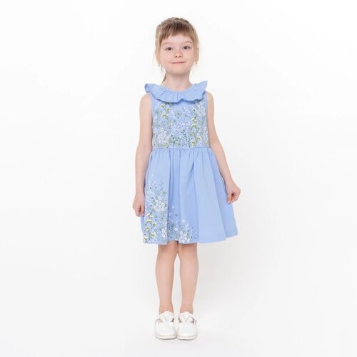 Платье для девочки, цвет голубой, рост 122