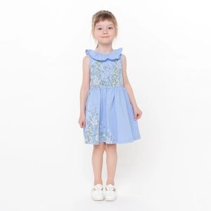 Платье для девочки, цвет голубой, рост 98