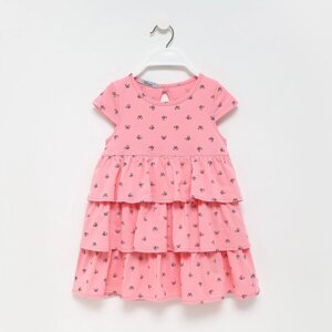 Платье для девочки, цвет розовый/чёрный, рост 122