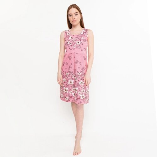 Платье домашнее женское , цвет розовый/голубой, размер 52