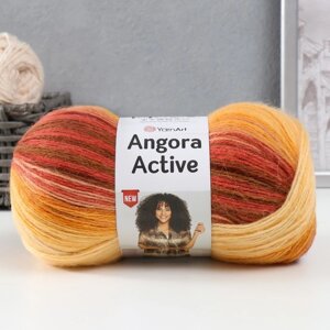 Пряжа "Angora Active" 20% мохер, 80% акрил 500м/100гр (844 бордово-персиковый)