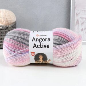 Пряжа "Angora Active" 20% мохер, 80% акрил 500м/100гр (848 персик-роз-сирень)