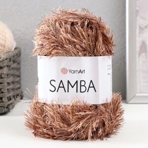 Пряжа "Samba" 100% полиэстер 150м/100гр (199 коричневый)