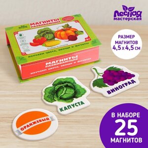 Развивающие магниты «Изучаем цвета и овощи - фрукты»набор 25 шт.)