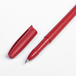 Ручка гелевая, 0.5 мм, красная, корпус красный матовый (12 шт)